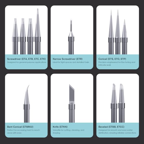 HANGLIFE ET Soldering Iron Tips for Weller WE1010NA WE1010EDU WES51/50 WESD51 WCC101 PES51/50 WEP70 LR21 and More Soldering Stations/Irons – Replacement Solder Tips for Weller Welding Equipment - Image 4