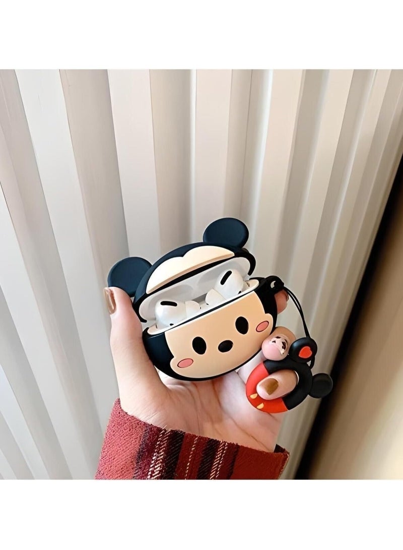 general Compatible Airpods Pro 2 2nd Generation AirPods Pro 2 Case Cute Cartoon, Cute Soft Silicone Minnie Protective Case with Keychain for Apple Airpods Pro - Image 2