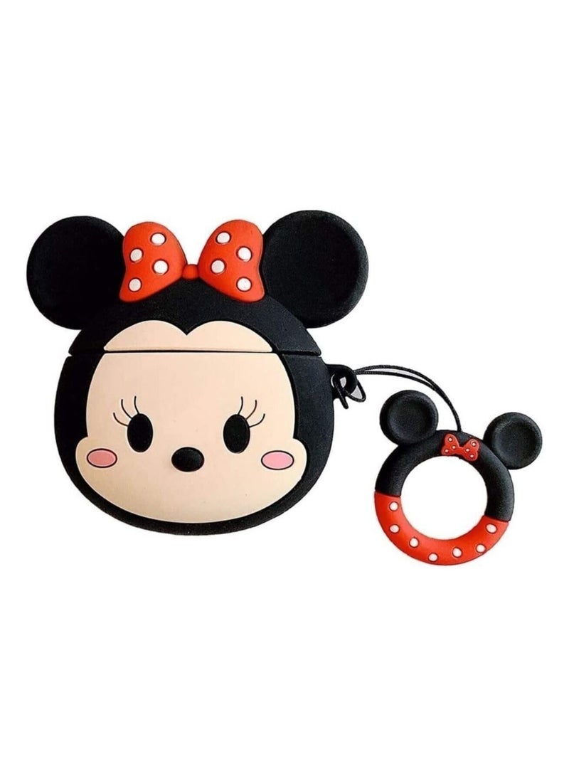 general Compatible Airpods Pro 2 2nd Generation AirPods Pro 2 Case Cute Cartoon, Cute Soft Silicone Minnie Protective Case with Keychain for Apple Airpods Pro - Image 1