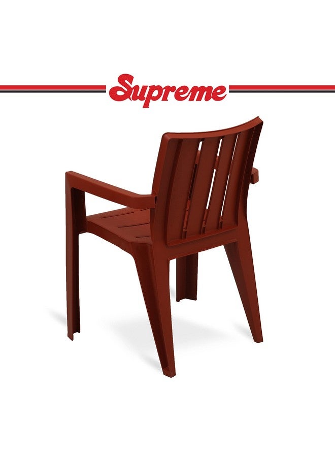 Supreme chairs Supreme chairs Kent Mid Back Modern Plastic Chair with Arm for Living Room, Dining Room, Garden and Office, Weight Bearing Capacity- 200kg (Color: Almond Red | Set of 2) - Image 4