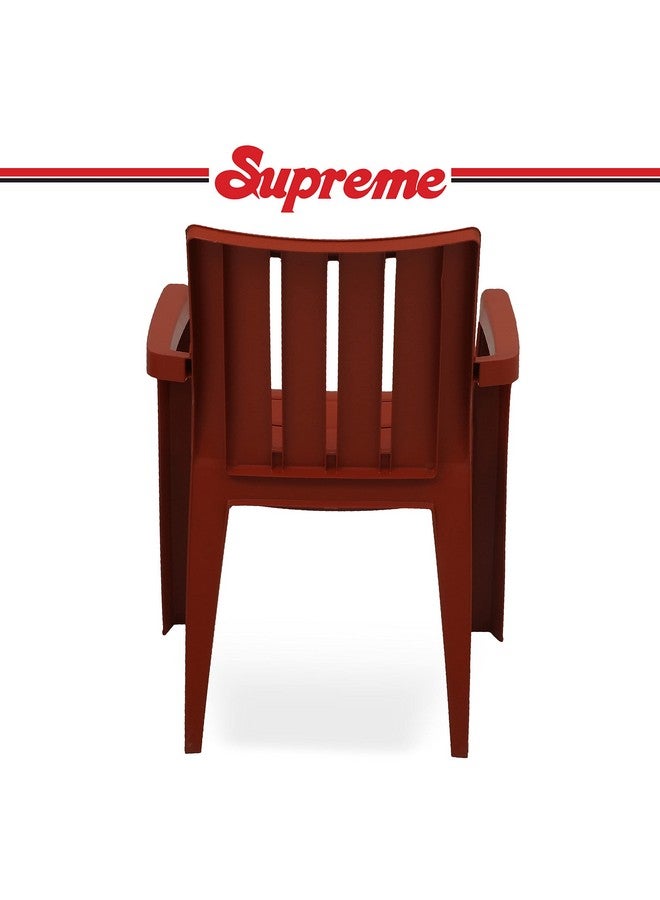 Supreme chairs Supreme chairs Kent Mid Back Modern Plastic Chair with Arm for Living Room, Dining Room, Garden and Office, Weight Bearing Capacity- 200kg (Color: Almond Red | Set of 2) - Image 5