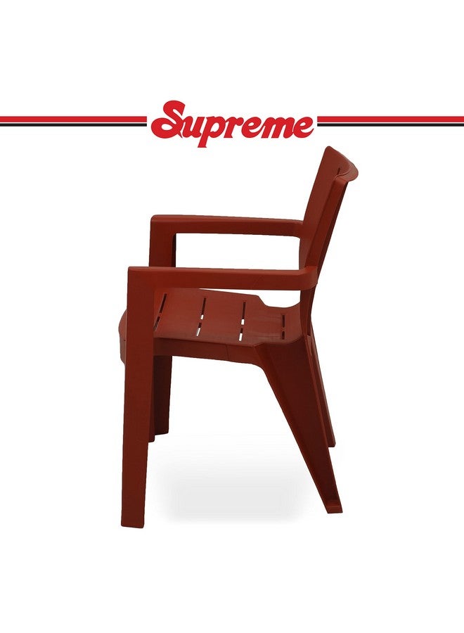 Supreme chairs Supreme chairs Kent Mid Back Modern Plastic Chair with Arm for Living Room, Dining Room, Garden and Office, Weight Bearing Capacity- 200kg (Color: Almond Red | Set of 2) - Image 3