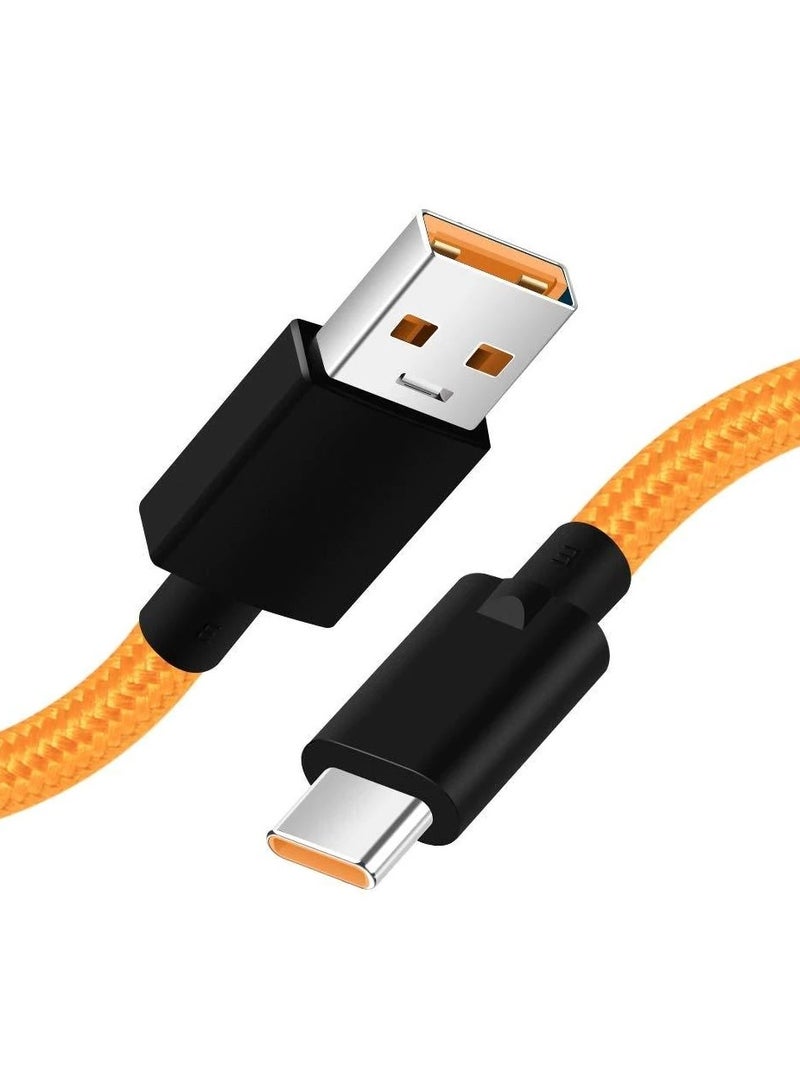 CATANES USB Type-C Cable Fast Charge 30W Tangle-Free Nylon Braided 1meter for OnePlus 8/8 Pro/8T/Nord/7/7 Pro/7T/6/6T/6T McLaren Orange/Black - Image 1