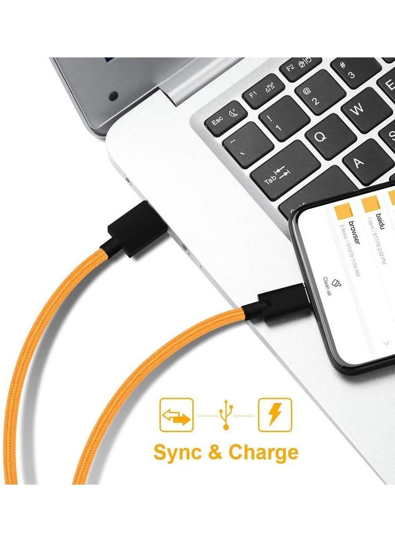 CATANES - USB Type-C Cable Fast Charge 30W Tangle-Free Nylon Braided 1meter for OnePlus 8/8 Pro/8T/Nord/7/7 Pro/7T/6/6T/6T McLaren Orange/Black - Image 1
