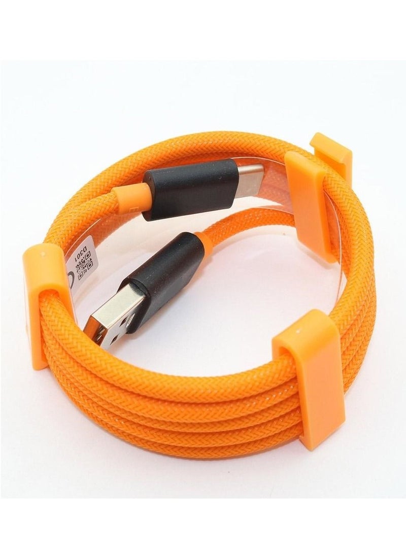 CATANES - USB Type-C Cable Fast Charge 30W Tangle-Free Nylon Braided 1meter for OnePlus 8/8 Pro/8T/Nord/7/7 Pro/7T/6/6T/6T McLaren Orange/Black - Image 1