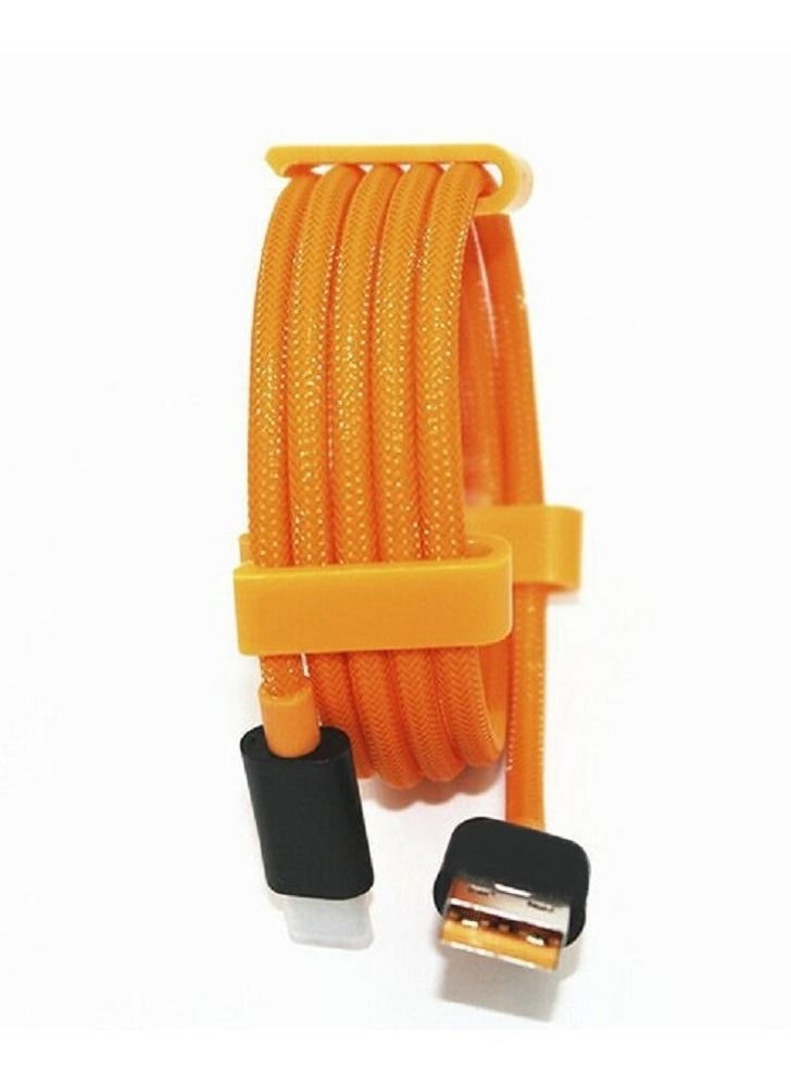 CATANES - USB Type-C Cable Fast Charge 30W Tangle-Free Nylon Braided 1meter for OnePlus 8/8 Pro/8T/Nord/7/7 Pro/7T/6/6T/6T McLaren Orange/Black - Image 1