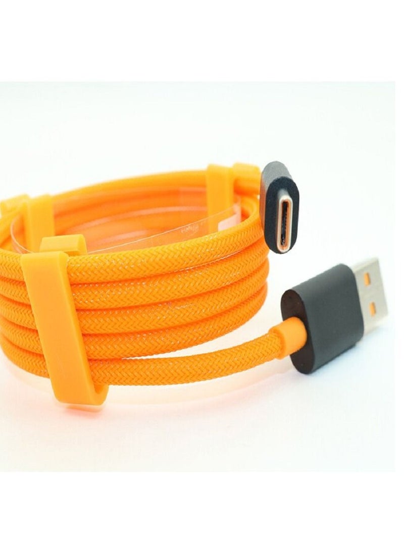 CATANES - USB Type-C Cable Fast Charge 30W Tangle-Free Nylon Braided 1meter for OnePlus 8/8 Pro/8T/Nord/7/7 Pro/7T/6/6T/6T McLaren Orange/Black - Image 1