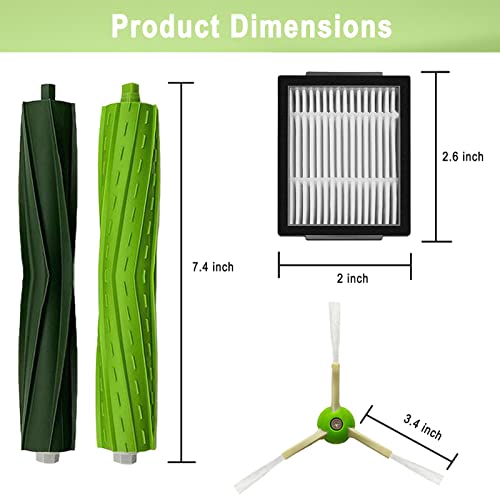 Bvhonwe 18 Pack Roomba Replacement Parts for iRobot Roomba i7 i7+ i3 i3+ i4 J7J7+/Plus i6 i6+ i5+j5+ i8 +/Plus E5 E6 E7 I & E & J Series Vacuum Cleaner, 2 Set of Roller Brush & 8 Filters & 8 Side Brushes - Image 5