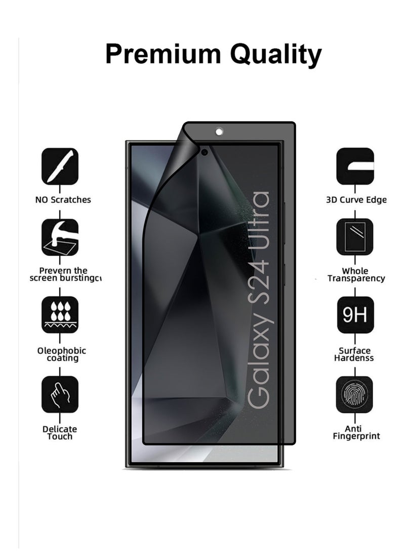 Samsung Galaxy S24 Ultra Ceramic Privacy Screen Protector – Premium Edge to Edge Anti Spy Privacy Ceramic Film, Delicate Touch, Anti-Explosion, Smooth Arc Edge, Easy Installation - Image 3