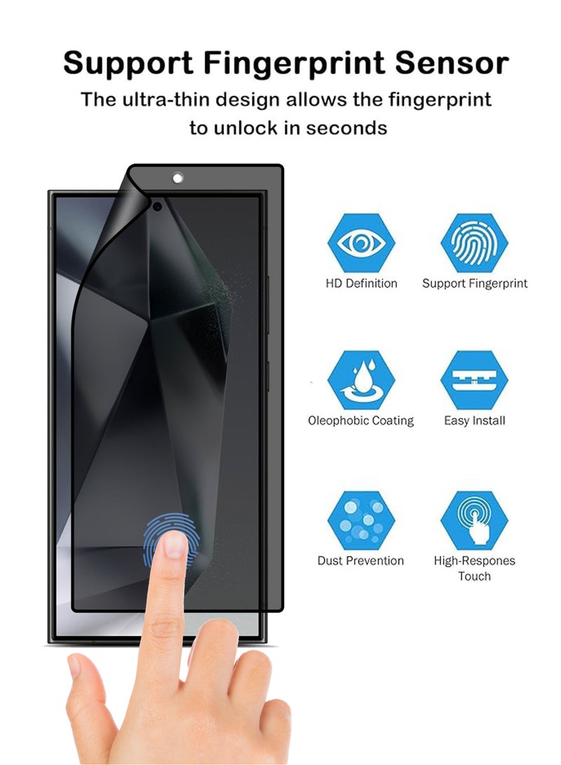 Samsung Galaxy S24 Ultra Ceramic Privacy Screen Protector – Premium Edge to Edge Anti Spy Privacy Ceramic Film, Delicate Touch, Anti-Explosion, Smooth Arc Edge, Easy Installation - Image 4