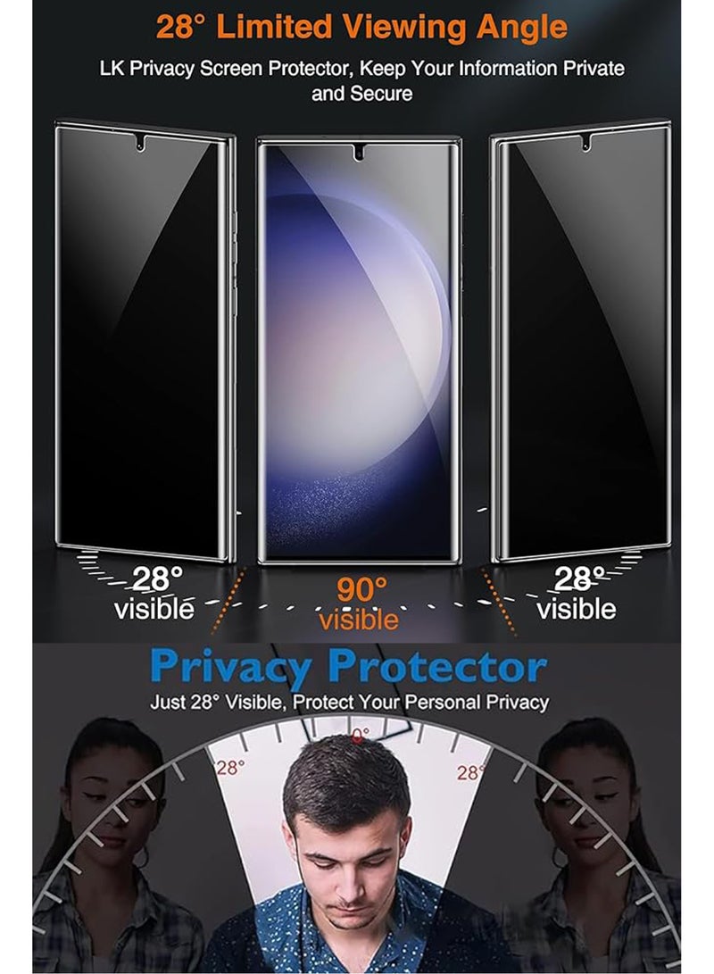 Samsung Galaxy S24 Ultra Ceramic Privacy Screen Protector – Premium Edge to Edge Anti Spy Privacy Ceramic Film, Delicate Touch, Anti-Explosion, Smooth Arc Edge, Easy Installation - Image 2
