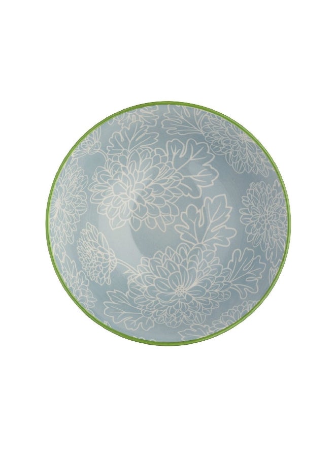 KitchenCraft Floral and Terracotta Design Food Safe Ceramic Bowl Red and Grey 15.7 cm KCBOWL13 - Image 2