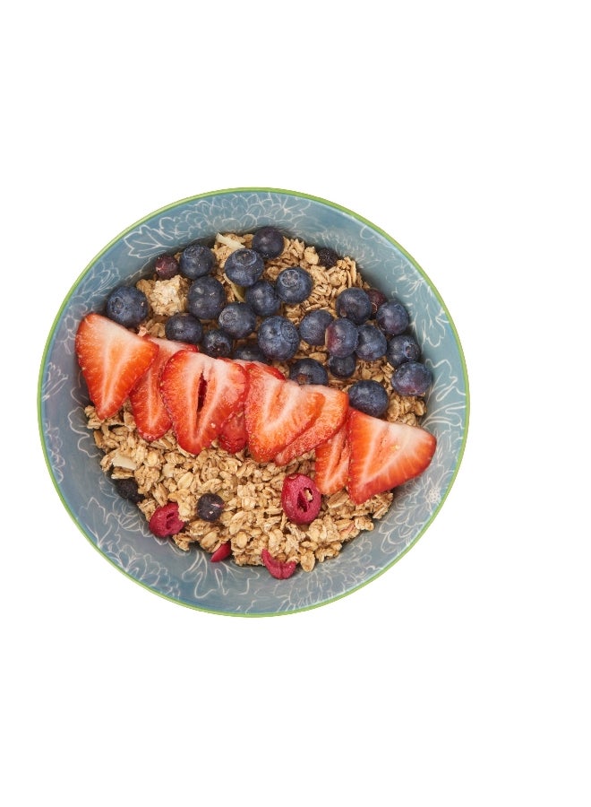 KitchenCraft Floral and Terracotta Design Food Safe Ceramic Bowl Red and Grey 15.7 cm KCBOWL13 - Image 3