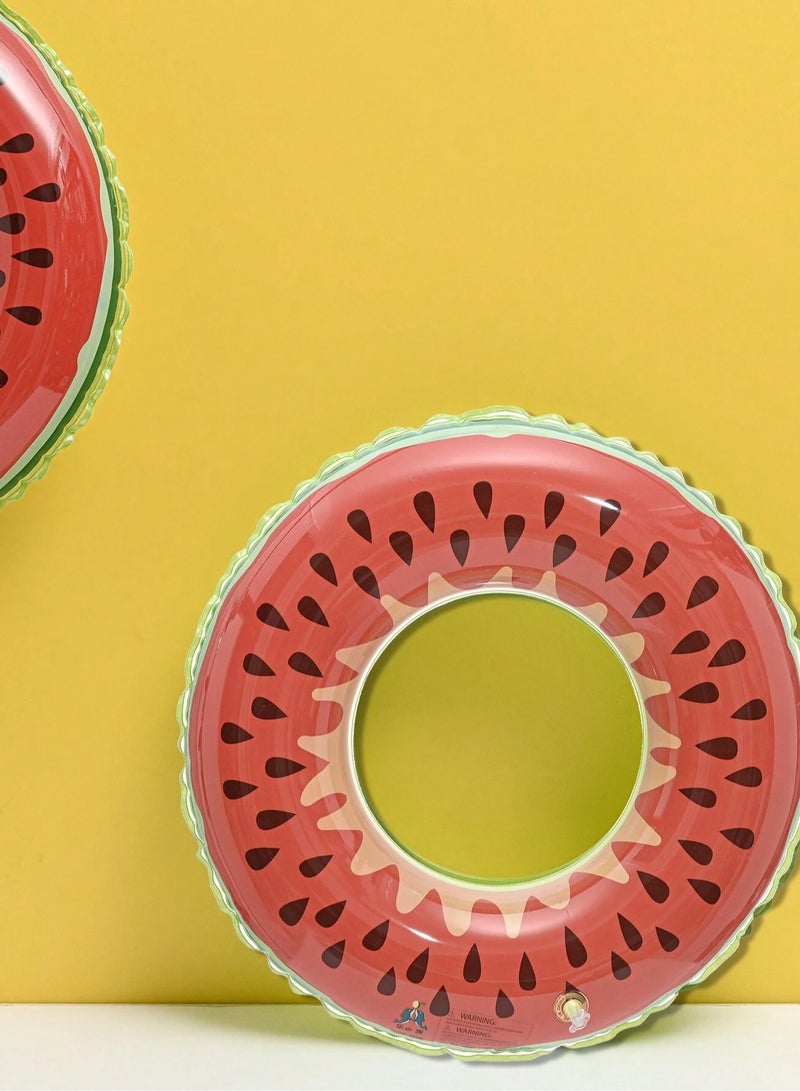 Watermelon Design Inflatable Swim Ring Brightly colored circular swim ring with a fun watermelon design that adds a playful touch to your swimming time. Suitable for children  aged (2-4 y) and perfect for summer parties, pools, and beach outings.  - Image 4