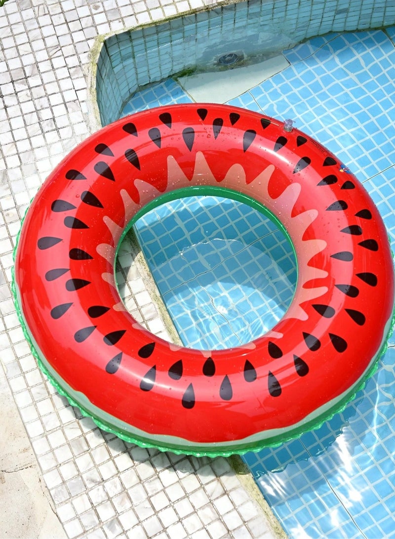 Watermelon Design Inflatable Swim Ring Brightly colored circular swim ring with a fun watermelon design that adds a playful touch to your swimming time. Suitable for children  aged (2-4 y) and perfect for summer parties, pools, and beach outings.  - Image 2