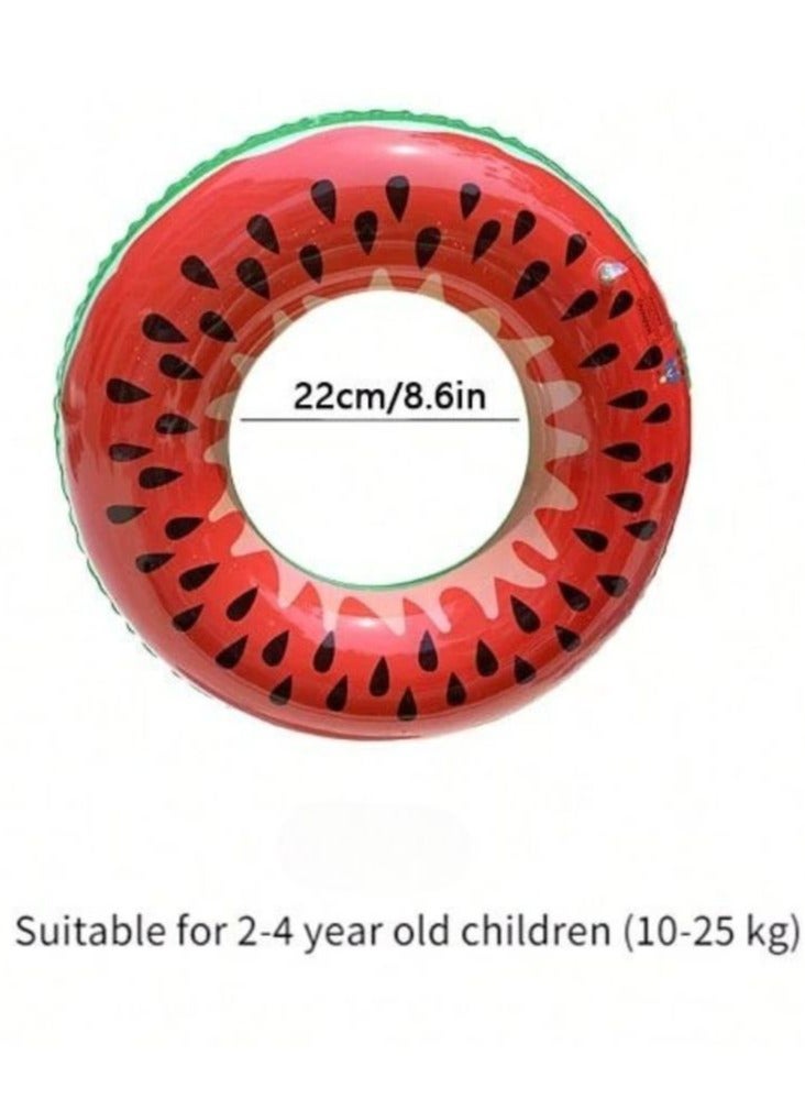 Watermelon Design Inflatable Swim Ring Brightly colored circular swim ring with a fun watermelon design that adds a playful touch to your swimming time. Suitable for children  aged (2-4 y) and perfect for summer parties, pools, and beach outings.  - Image 5
