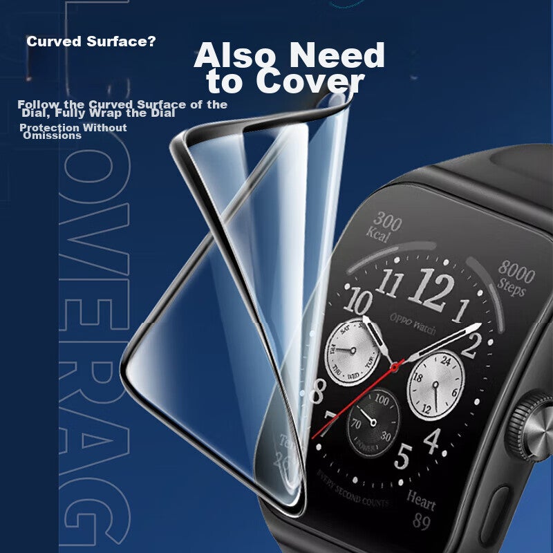 Smorss [2-Pack] Ceramic Coating Film for OPPO Watch 4 Pro, Non-Tempered Composite Film, High-Definition Anti-Drop Anti-Scratch Fingerprint-Resistant Watch Screen Protector - Image 3