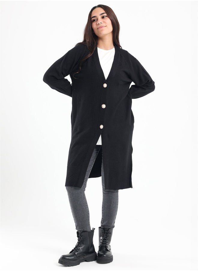 Clue - Midi Cardigan with 3 Buttons - Image 1