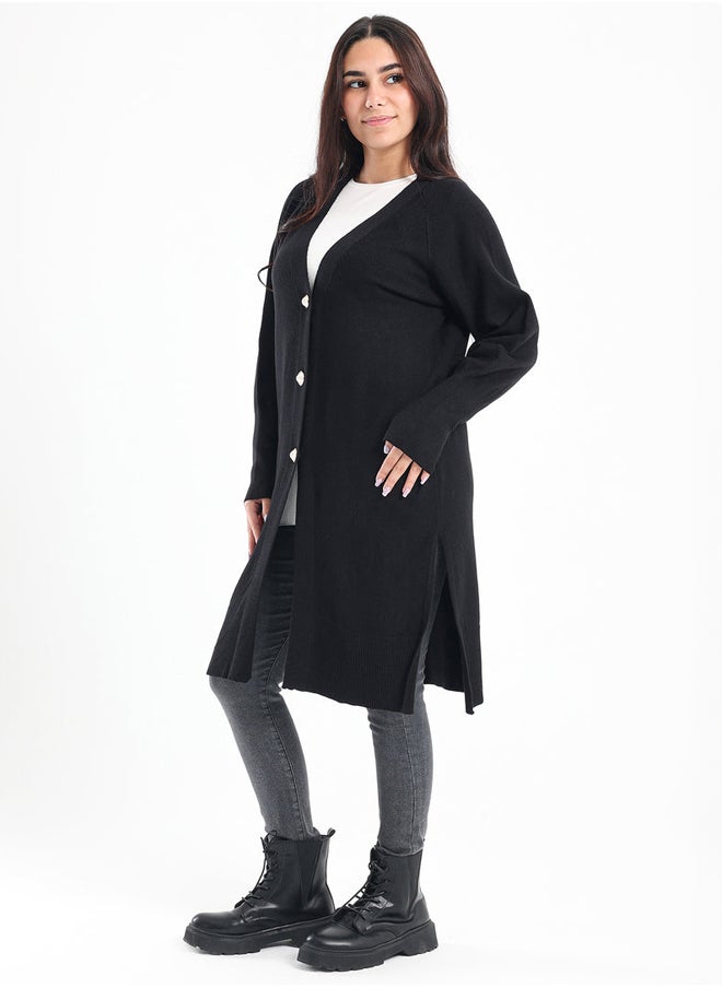 Clue - Midi Cardigan with 3 Buttons - Image 1