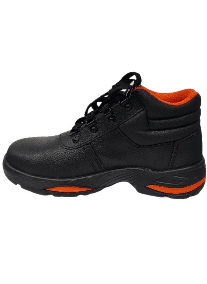 Deltaplus - Simba Black Leather Safety Shoes for Men | Antistatic, Anti-Slip, Oil & Heat Resistant | Double Density with Steel Toe | Size-40 - Image 1