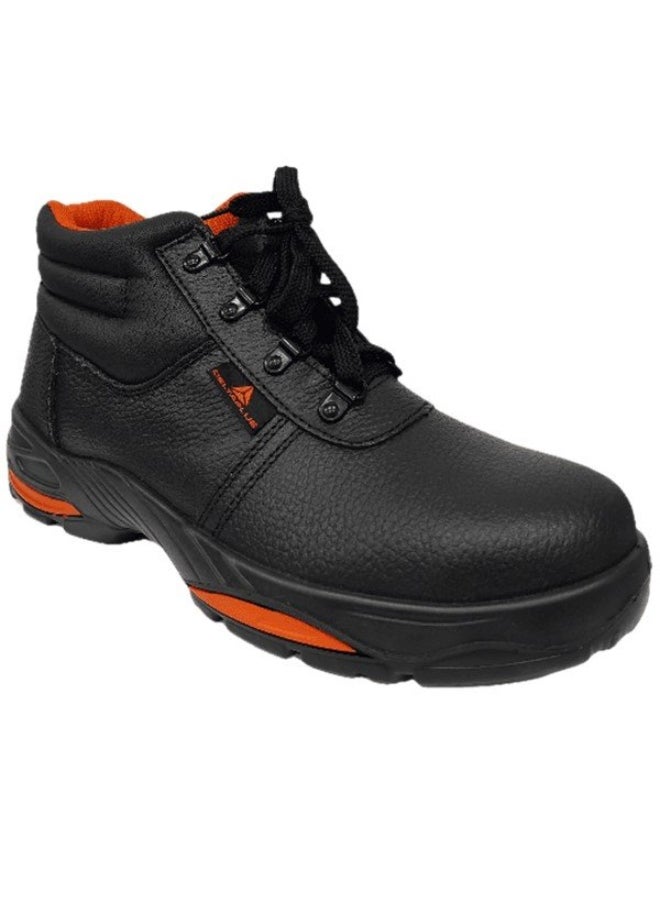 Deltaplus - Simba Black Leather Safety Shoes for Men | Antistatic, Anti-Slip, Oil & Heat Resistant | Double Density with Steel Toe | Size-40 - Image 1