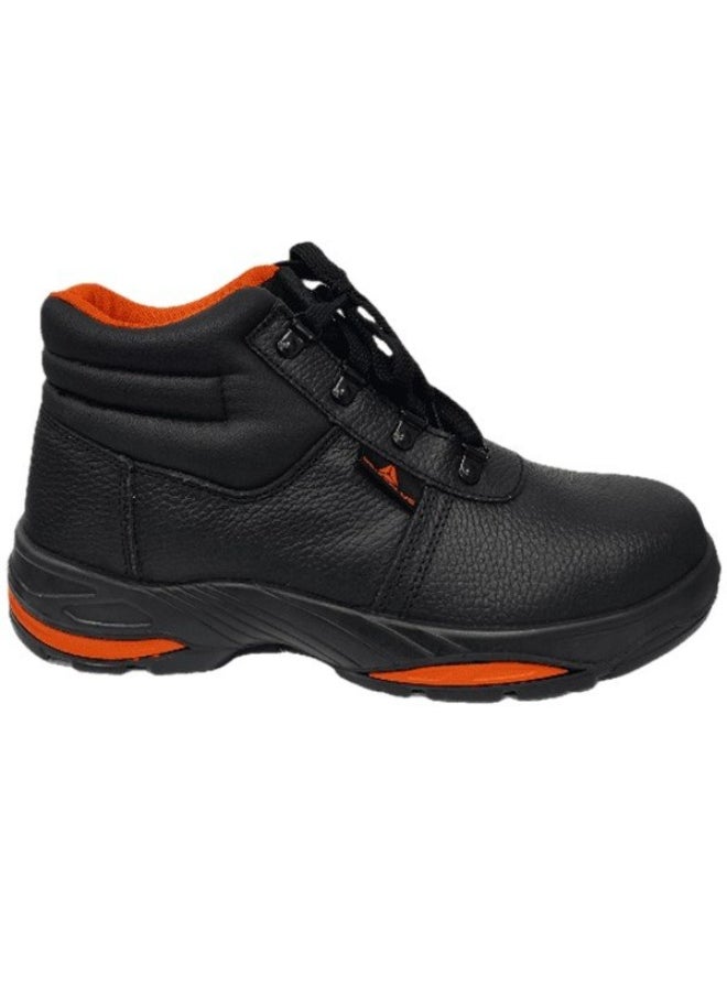 Deltaplus - Simba Black Leather Safety Shoes for Men | Antistatic, Anti-Slip, Oil & Heat Resistant | Double Density with Steel Toe | Size-40 - Image 1