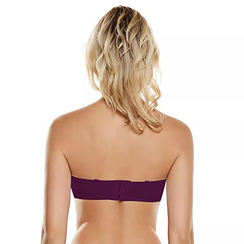 PLUMBURY Women's Synthetic Lightly Padded Wired Push-Up Multiway Bra, Wine, Size 34A - Image 5
