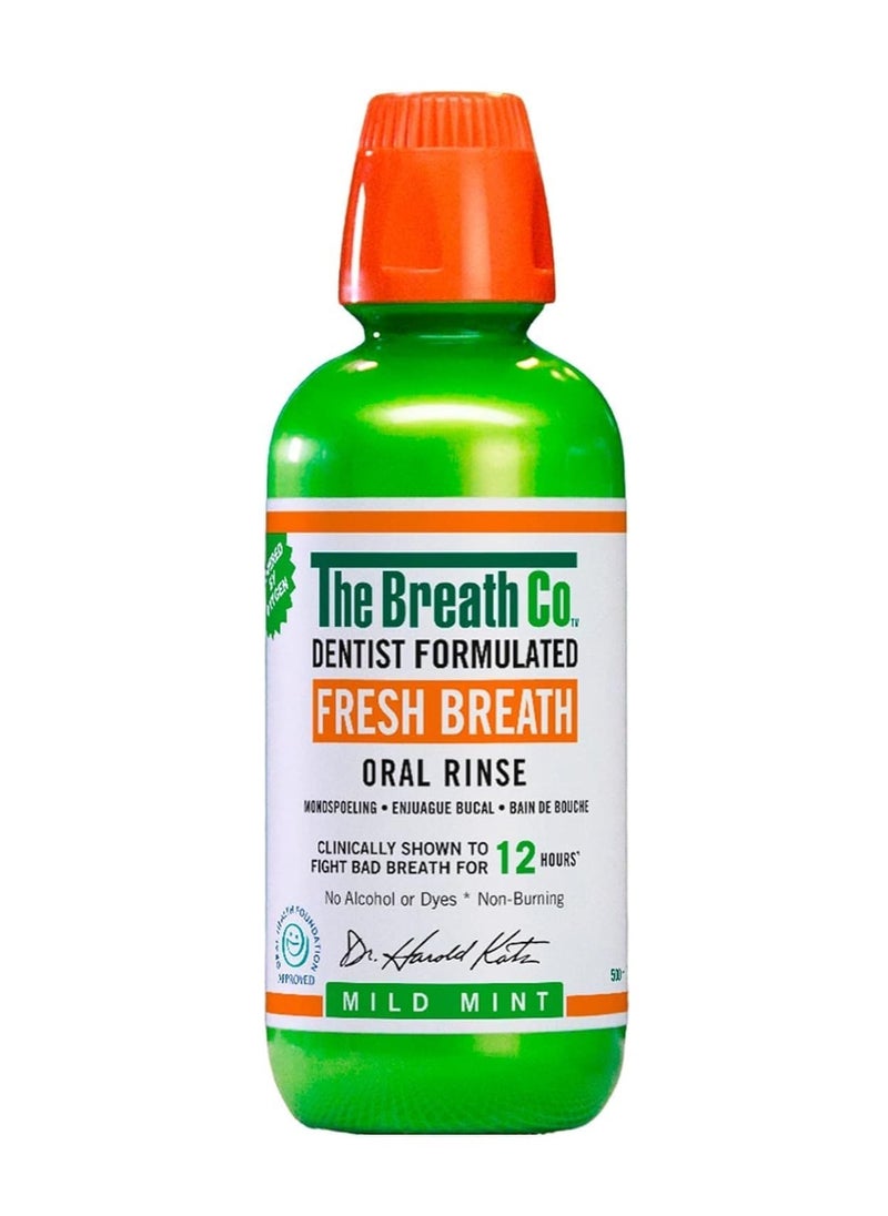 The Breath Co. Fresh Breath Oral Rinse Mild Mint 16 fl oz (500ml)  - Image 1