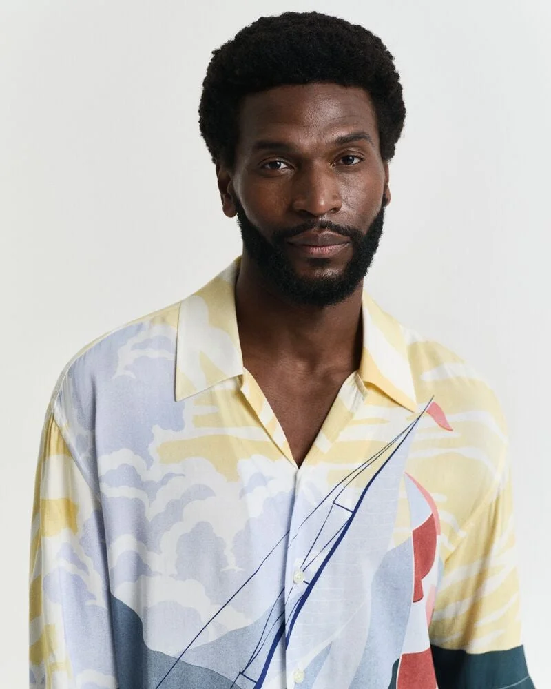 غانت قميص بأكمام قصيرة بتصميم بحري مريح