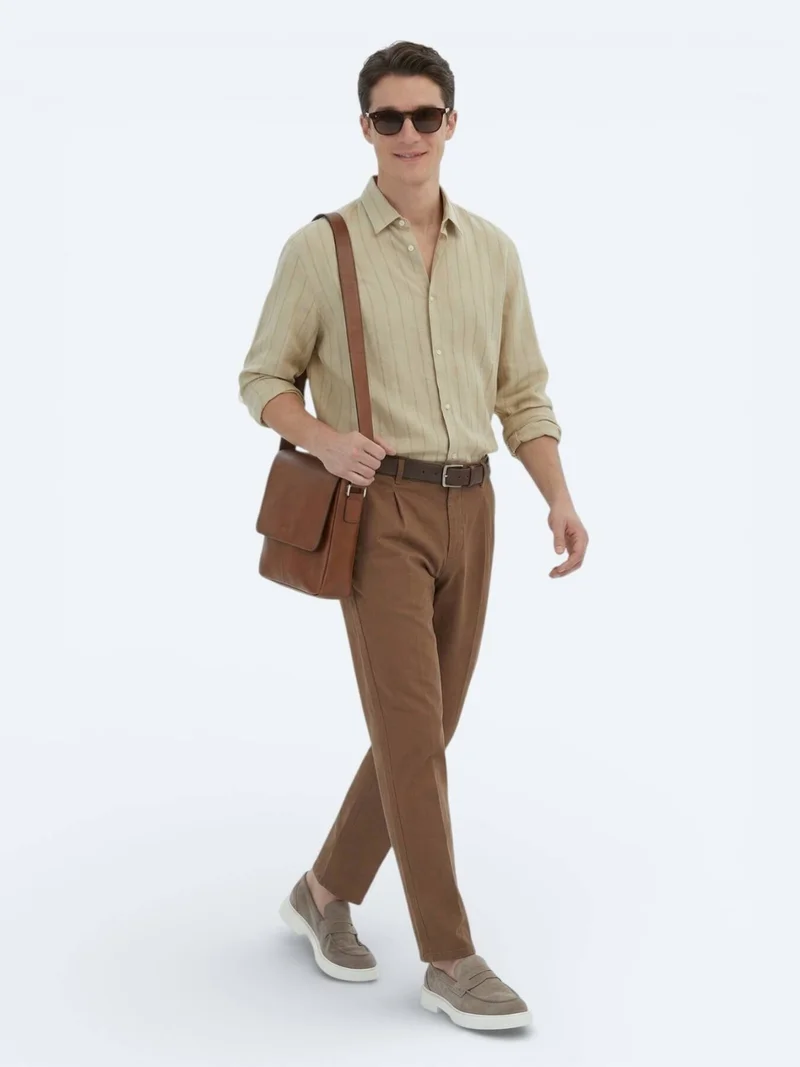 Kip Lemon Mold Oversize Fit Long Weaving Casual Shirt