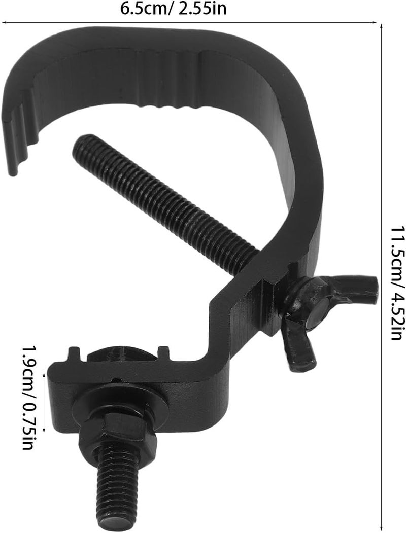LIFKOME 10pcs Stage Lighting Clamps Black Metal Light Hooks for 30-52mm Truss Tubes, Heavy Duty Bar Light Clamps for Dj Moving Head Lamp, Stage Lighting Equipment Accessories - Image 2
