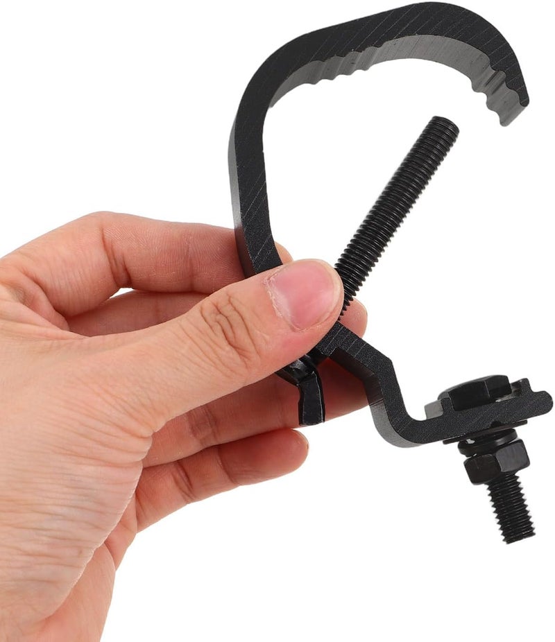 LIFKOME 10pcs Stage Lighting Clamps Black Metal Light Hooks for 30-52mm Truss Tubes, Heavy Duty Bar Light Clamps for Dj Moving Head Lamp, Stage Lighting Equipment Accessories - Image 4