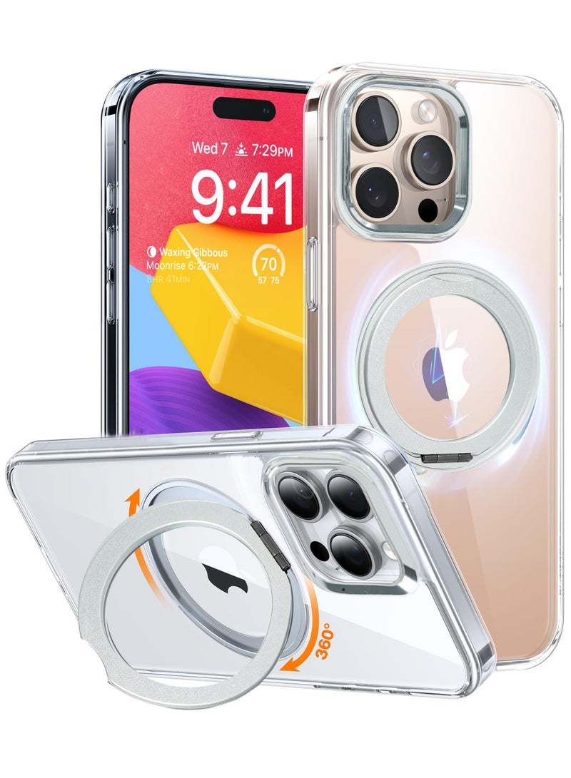 أزتك غطاء هاتف مغناطيسي لجهاز iPhone 14 Pro غطاء مقاوم للانزلاق والسقوط مع واقي حماية وحامل حلقة بزاوية 360 درجة متوافق مع MagSafe مصمم خصيصًا لجهاز iPhone 14 Pro ومقاوم للخدش - Image 1