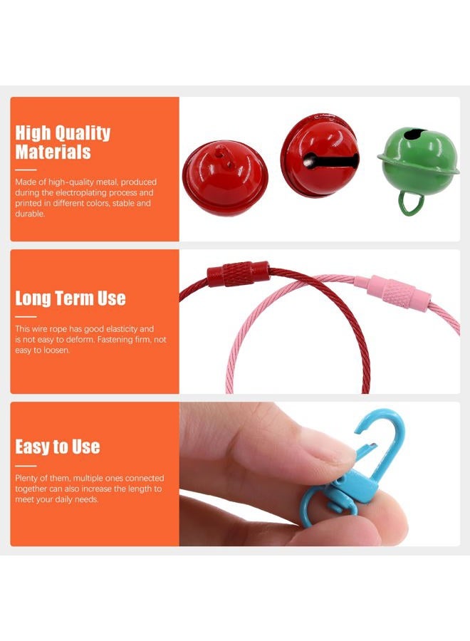 Tanstic 60Pcs Steel Wire Keychain Cable and Lobster Claw Clasps and Jingle Bells Kit, 0.06” x 5.9" Stainless Steel Wire Key Rings, Wire Ring for Luggage Tags, Keyrings, Craft - Image 3