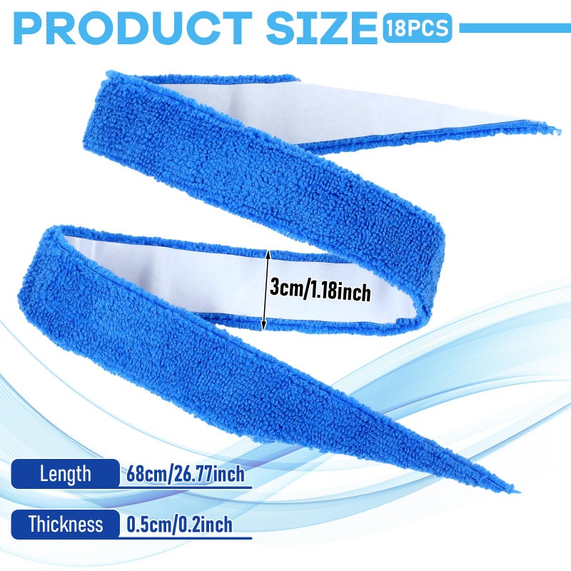 18 Pack Tennis Racket Towel Grips Handles Wrap 26.7 Inch Self-adhesive Absorbent Racket Towel Overgrip Non-slip and Sweat Tape Protection for Tennis Badminton Racquetball Squash Baseball - Image 2