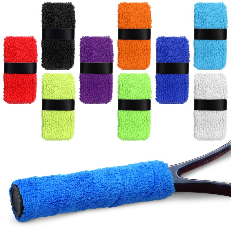 18 Pack Tennis Racket Towel Grips Handles Wrap 26.7 Inch Self-adhesive Absorbent Racket Towel Overgrip Non-slip and Sweat Tape Protection for Tennis Badminton Racquetball Squash Baseball - Image 1