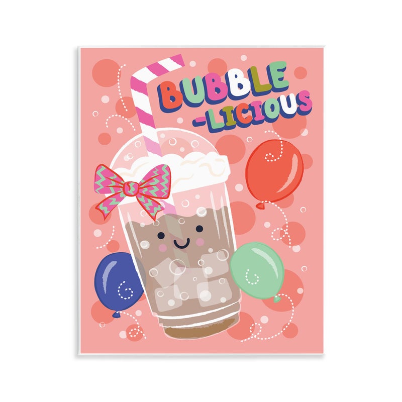 Stupell Industries Bubble-Licious Bubble Tea Wall Plaque Art Design by Lisa Perry Whitebutton, 11 x 14 - Image 1