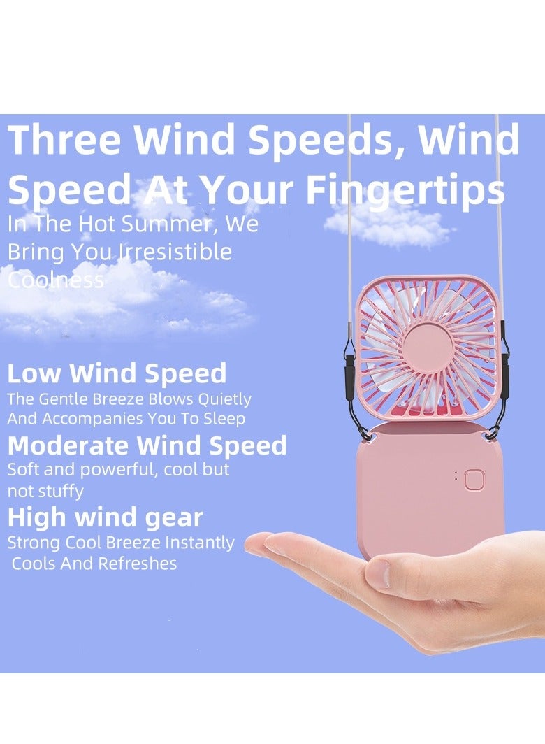 QZ Folding Neck Fan, Handheld USB Charging, Creative Desktop Office Convenient Outdoor Pocket Fan - Image 1