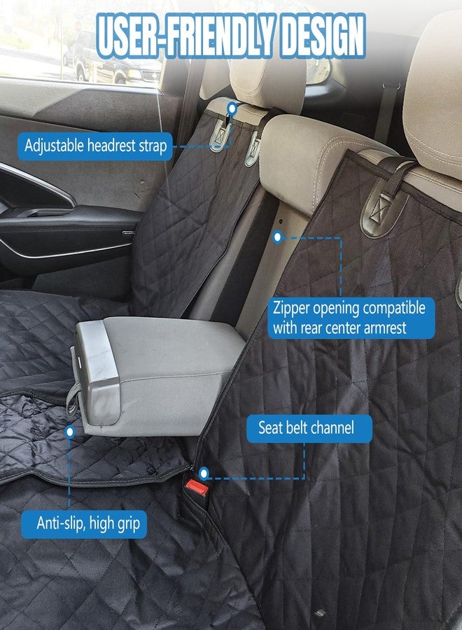 Wogomz Dog Car Seat Cover for Backseat, Scratchproof & Waterproof Pet Bench Car Seat Covers, Auto Rear Seats Cover Fits Armrest & Seatbelt, Nonslip Backseat Protector for Cars Trucks SUVs - Image 4