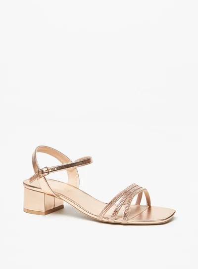 Celeste Women's Embellished Strap Sandals with Block Heels