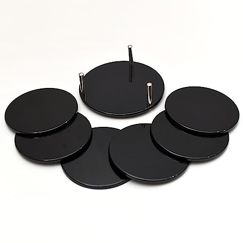 Ferro Hyde Coaster Stylish| Round Shape | Mild Steel | Line Glossy | Coaster Set 6 and 1 Coaster Holder Fit for Tea Cups, Coffee Mugs and Glass (Black) - Image 4