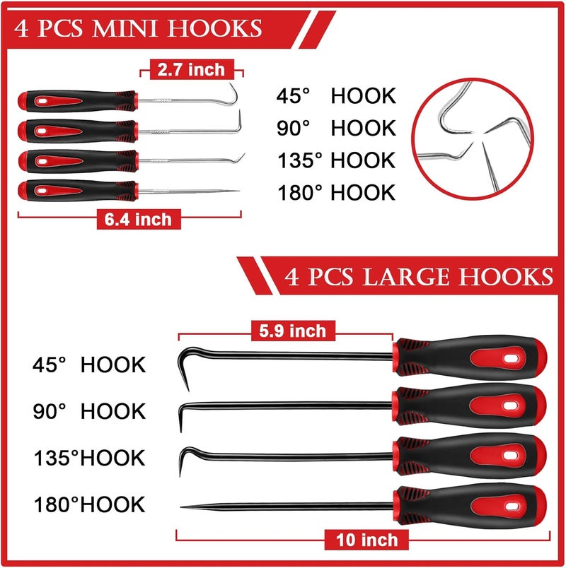 KEZE 15 Pcs Carbon Steel Precision Pick & Hook Set with Scraper and Magnetic Telescoping Tool Kit - Image 4