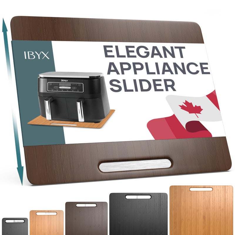 Ibyx Elegant Sliding Tray for Your Coffee Maker Heavy Kitchen Appliances Sturdy Slides Easily from Under The Cabinet Brown 16 W x 13 D