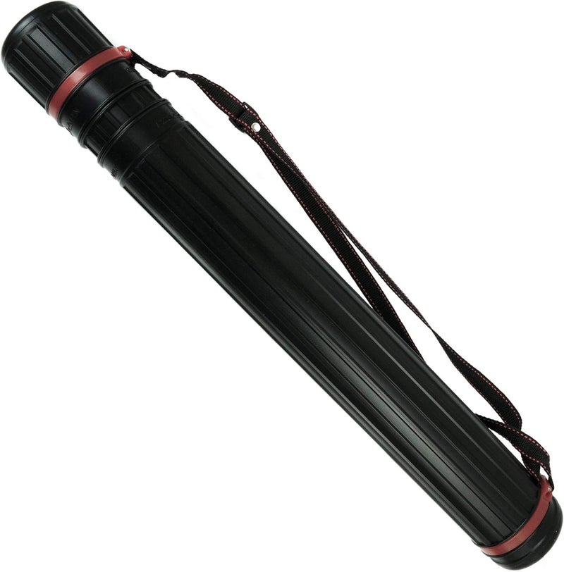 Pacific Arc Expandable Poster Storage Mailing Tube, for Blueprint, Artwork, Plans, Drafting - Hard Plastic Black 29 Inches to 48.5 inches with 3.75 Inch Opening - Image 1