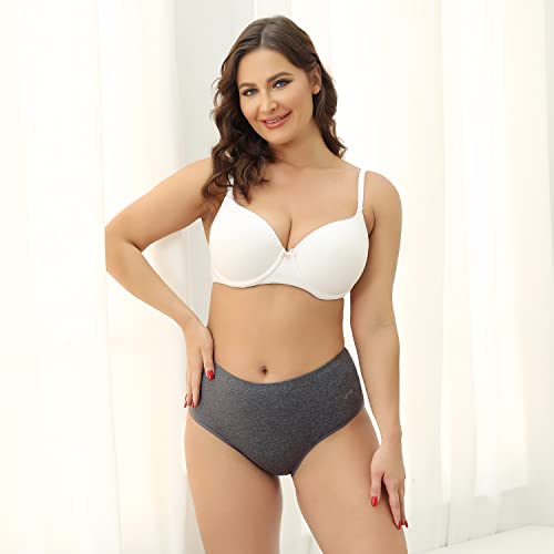 coskefy Women's High Waisted Cotton Underwear Soft Breathable Panties Stretch Briefs Seamless Ladies Panties 5 Pack - Image 4