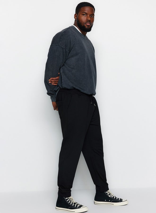 trendyol Plus Size Sweatpants - Black - Straight - Image 4