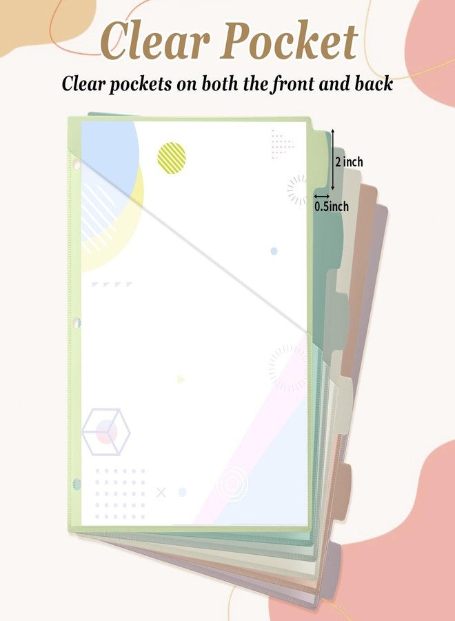 Epakh 12 Pack Binder Dividers for 3 Rings Binders Index Dividers with Two Clear Pockets Plastics Sheets Protectors with Tab Labels for School Office Organization(Morandi) - Image 4