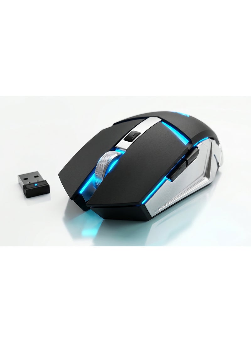أولا ماوس ألعاب لاسلكي أولا SC200 – بلوتوث + 2.4G – قابل للشحن – إضاءة LED – DPI  – أزرار جانبية – لون أسود - Image 3