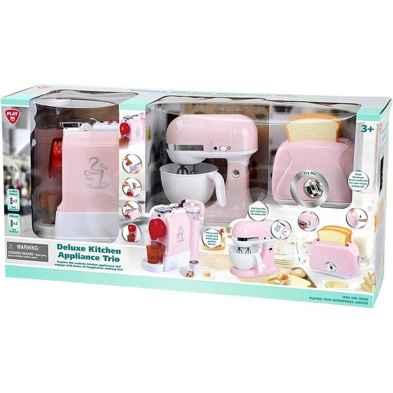 PlayGo Deluxe Kitchen Appliances Trio Set (Pink) - Image 1