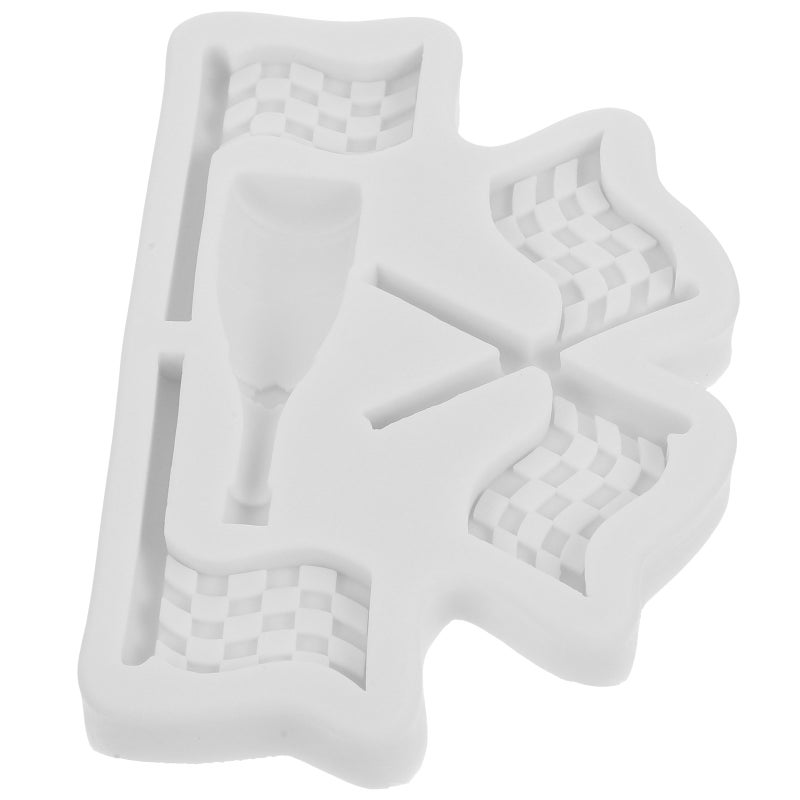 Cake Fondant Mold Race Car Flag Mold Racing Car Flag Silicone Mold - Image 1